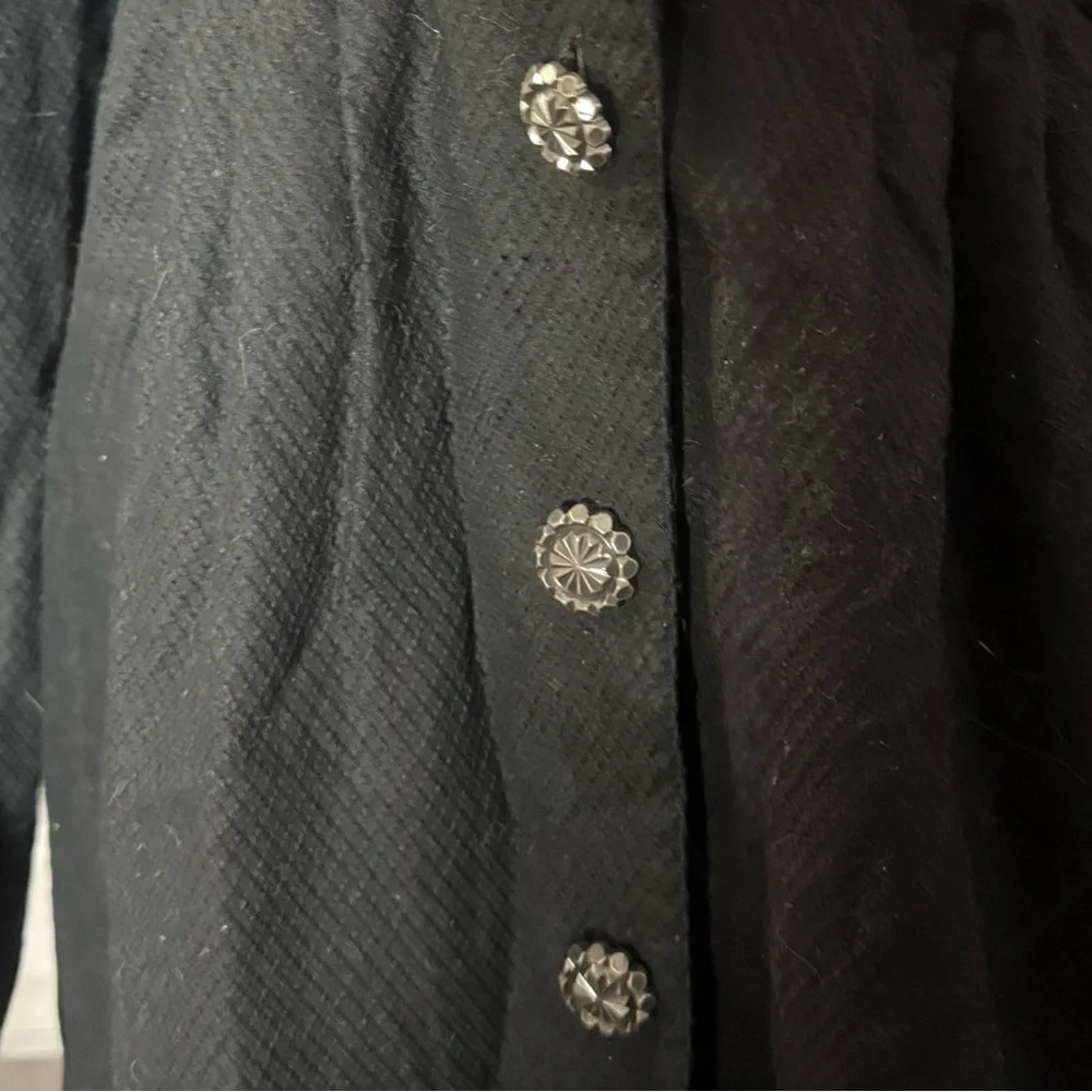 Betsey Johnson Vintage Black Button-Up Coat, Size 4 - Picture 3 of 6